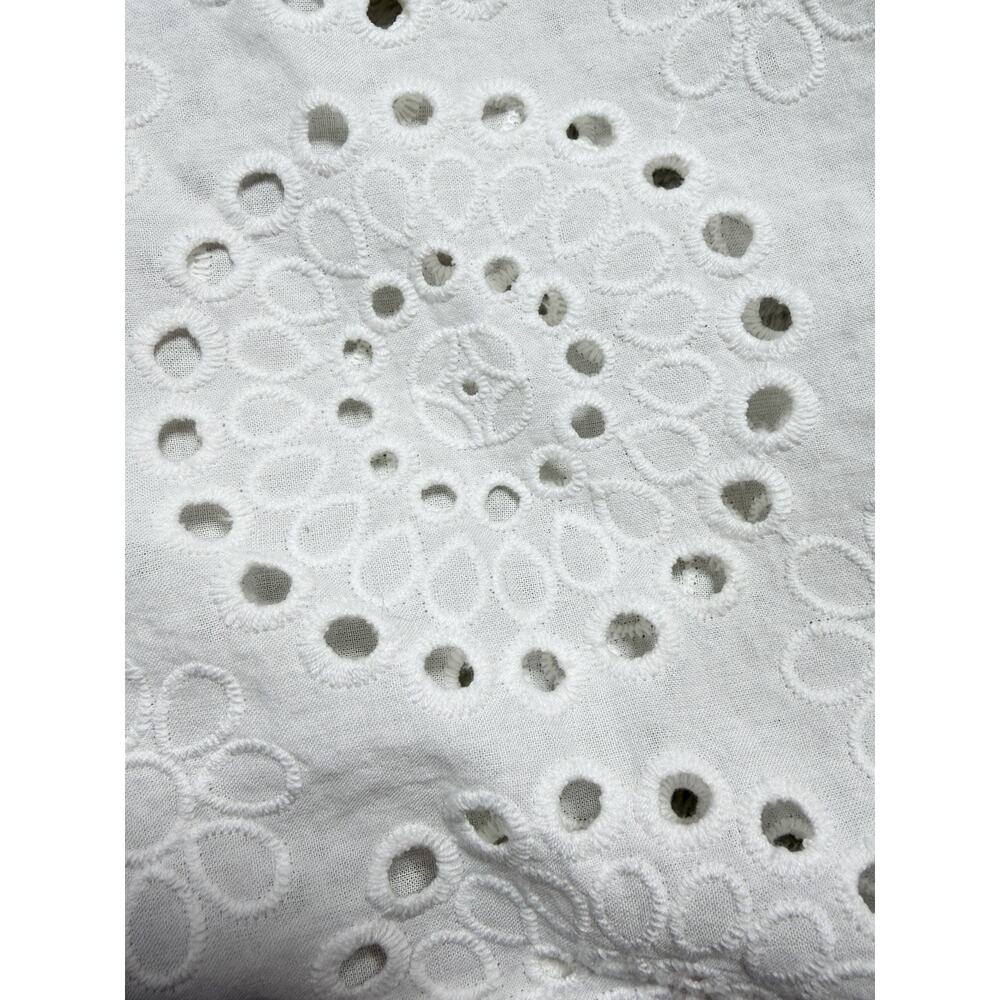Cartolina Nantucket Joy Coverup Top Sz M White Eyelet Scalloped Hem Embroidery - Picture 9 of 12